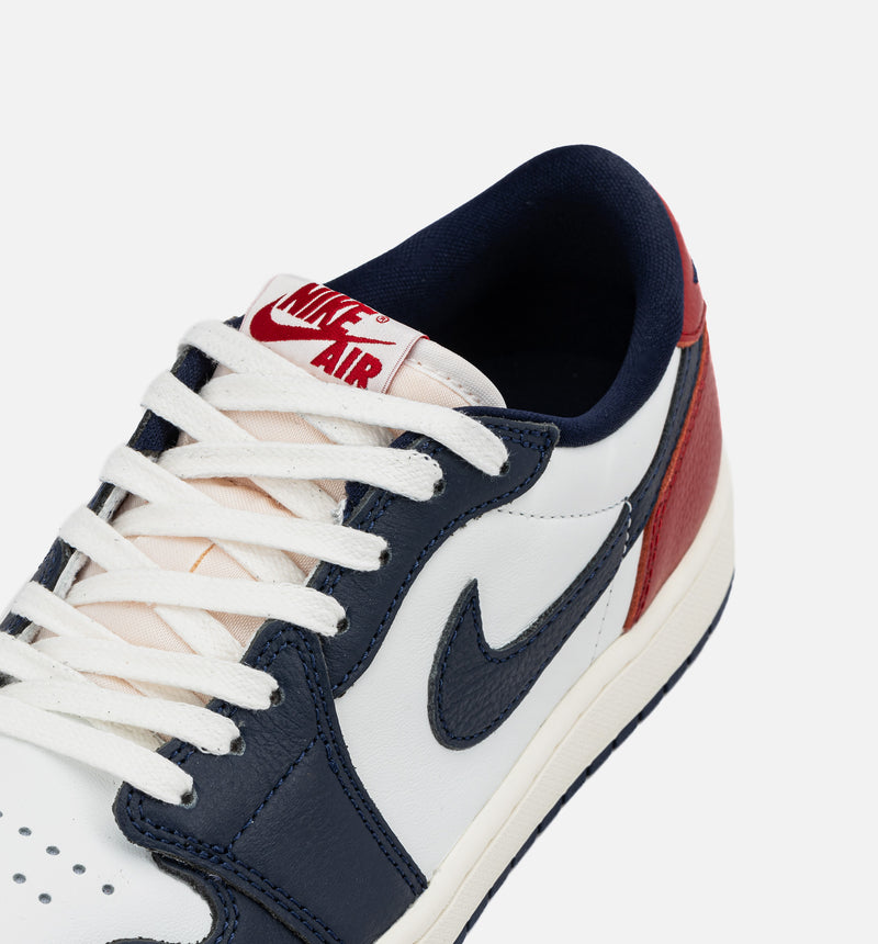 Air Jordan 1 Retro Low OG Howard University Mens Lifestyle Shoe - White/Gym Red/Midnight Navy/Neutral Grey/Sail/Muslin