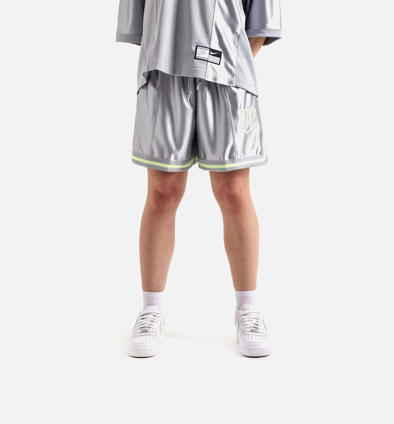 Loose 6" Mid Rise Graphic Satin Womens Short - Light Smoke Grey/Barely