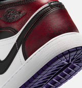 Air Jordan 1 Mid SE Grade School Lifestyle Shoe - True Red/White/Court Purple/Black