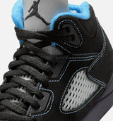 Air Jordan 5 Retro Black Carolina Preschool Lifestyle Shoe - Black/University Blue/White Free Shipping