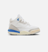 Air Jordan 3 Retro Lucky Shorts Infant Toddler Lifestyle Shoe - Summit White/Hydrogen Blue/Legend Blue