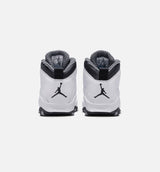 Air Jordan 10 Retro Light Steel Grey Grade School Lifestyle Shoe - White/Black/Light Steel Grey