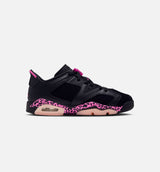 Air Jordan 6 Retro Fearless Grade School Lifestyle Shoe - Black/Laser Fushia/Pink Foam