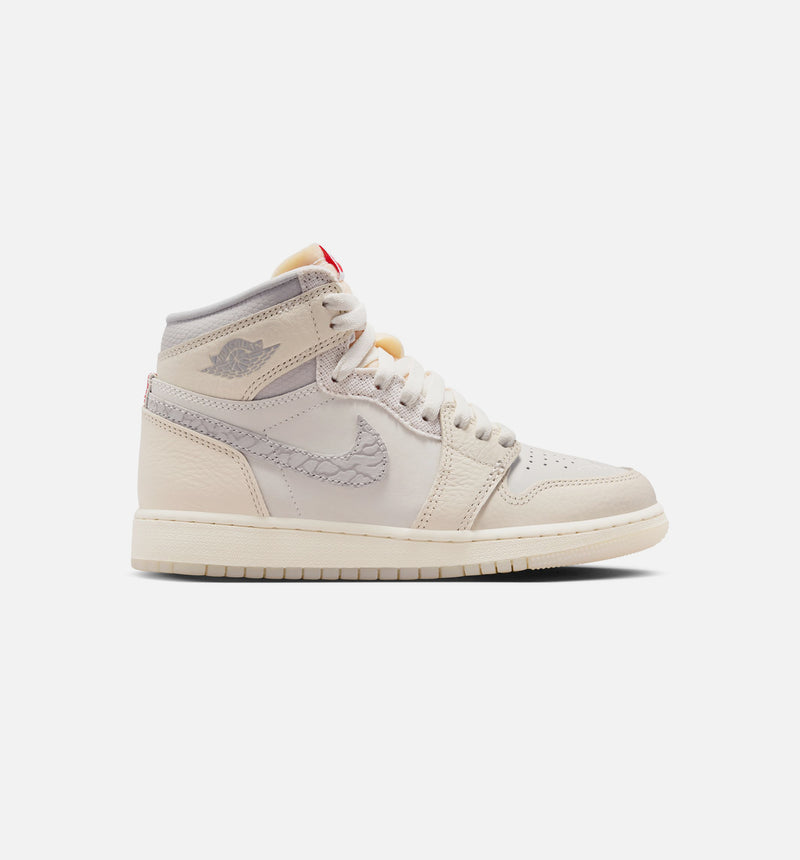 Air Jordan 1 Retro Sail High OG Grade School Lifestyle Shoe - Sail/University Red/Pale Ivory/Coconut Milk/Phantom