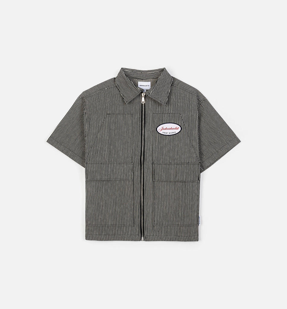 Individualist IND25128-BWS Boxy Striped Work Button Up Mens
