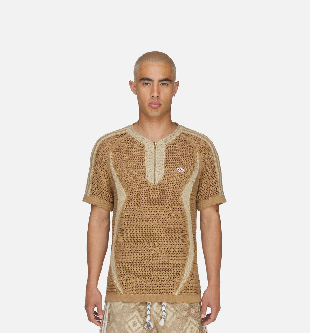 adidas KE7069 CLOT Knit By Edison Chen Mens Jersey - Cardboard