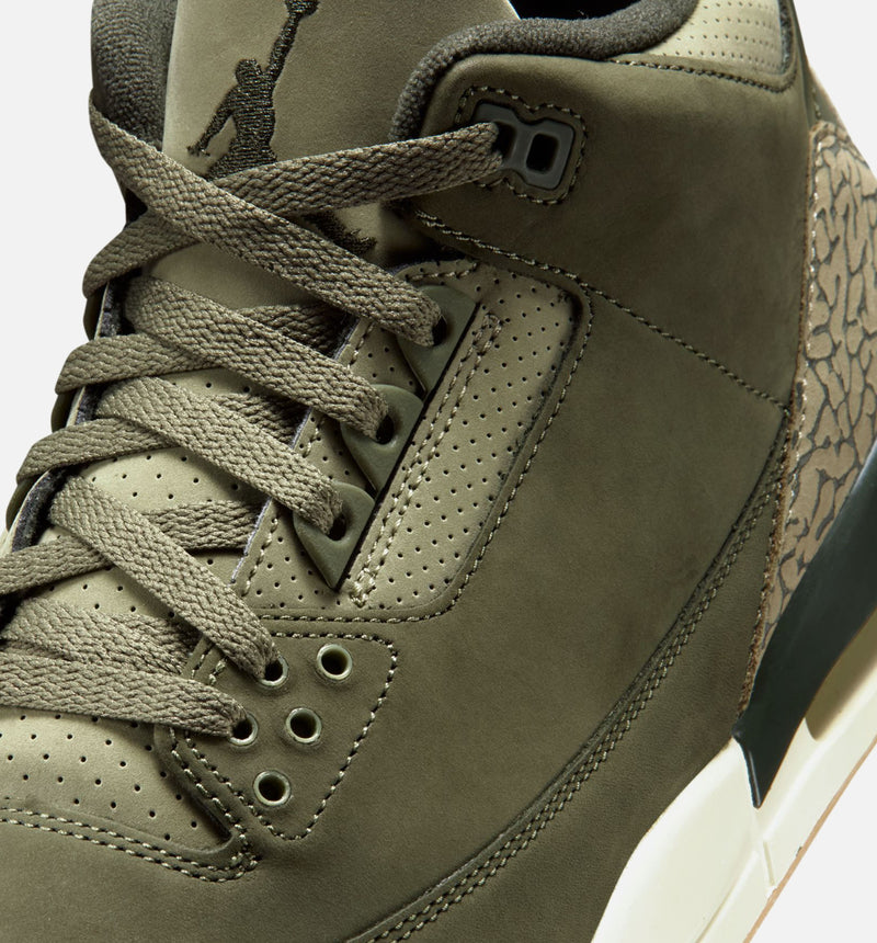 Air Jordan 3 Retro Medium Olive Mens Lifestyle Shoe - Medium Olive/Sequoia/Neutral Olive/Sail/Total Crimson