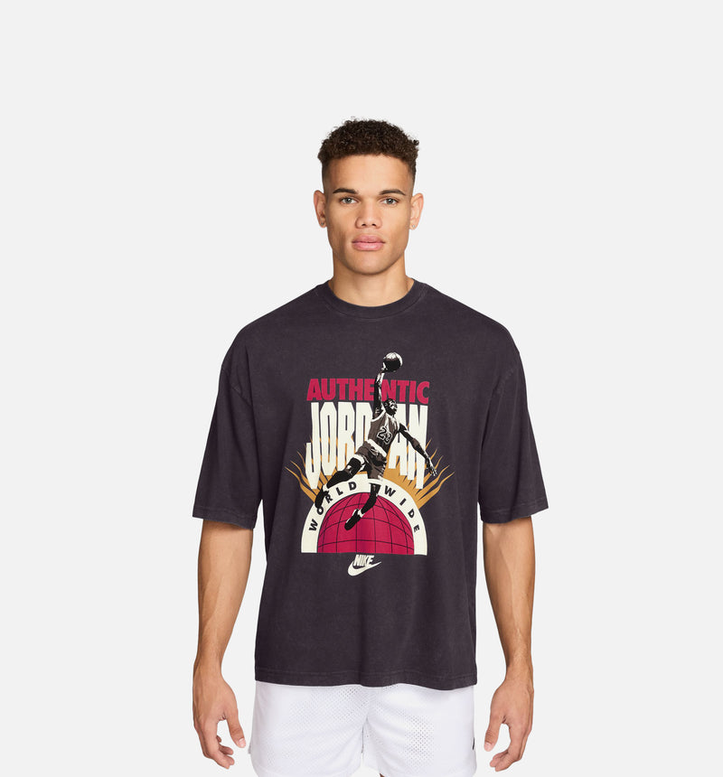 Jordan IF3016-045 Oversized Reissue Mens Short Sleeve Shirt - Off