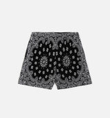 Screenprinted Paisley Two Tone Mens Short - Black/White