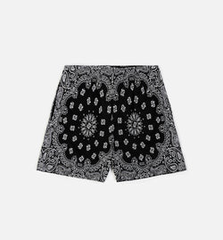 BRAVEST STUDIOS 24SSPTTSHBLK
 Screenprinted Paisley Two Tone Mens Short - Black/White Image 0