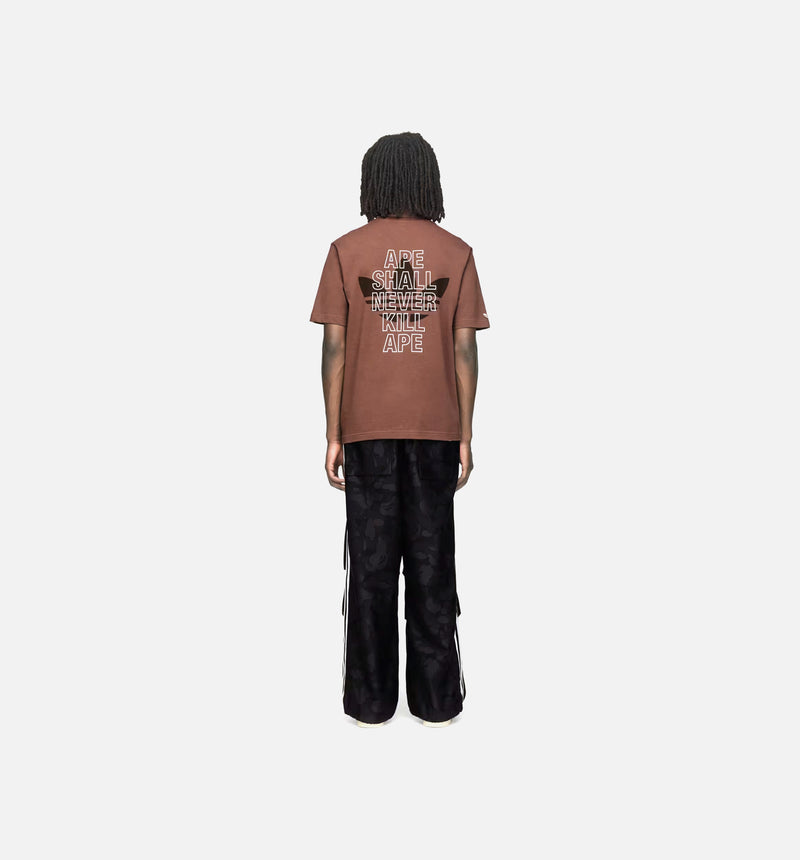 adidas KF4915 Bape SSL Mens Short Sleeve Shirt - Brown