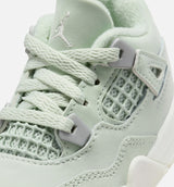 Air Jordan 4 Retro Abundance Infant Toddler Lifestyle Shoe - Seafoam/Sail/Metallic Silver