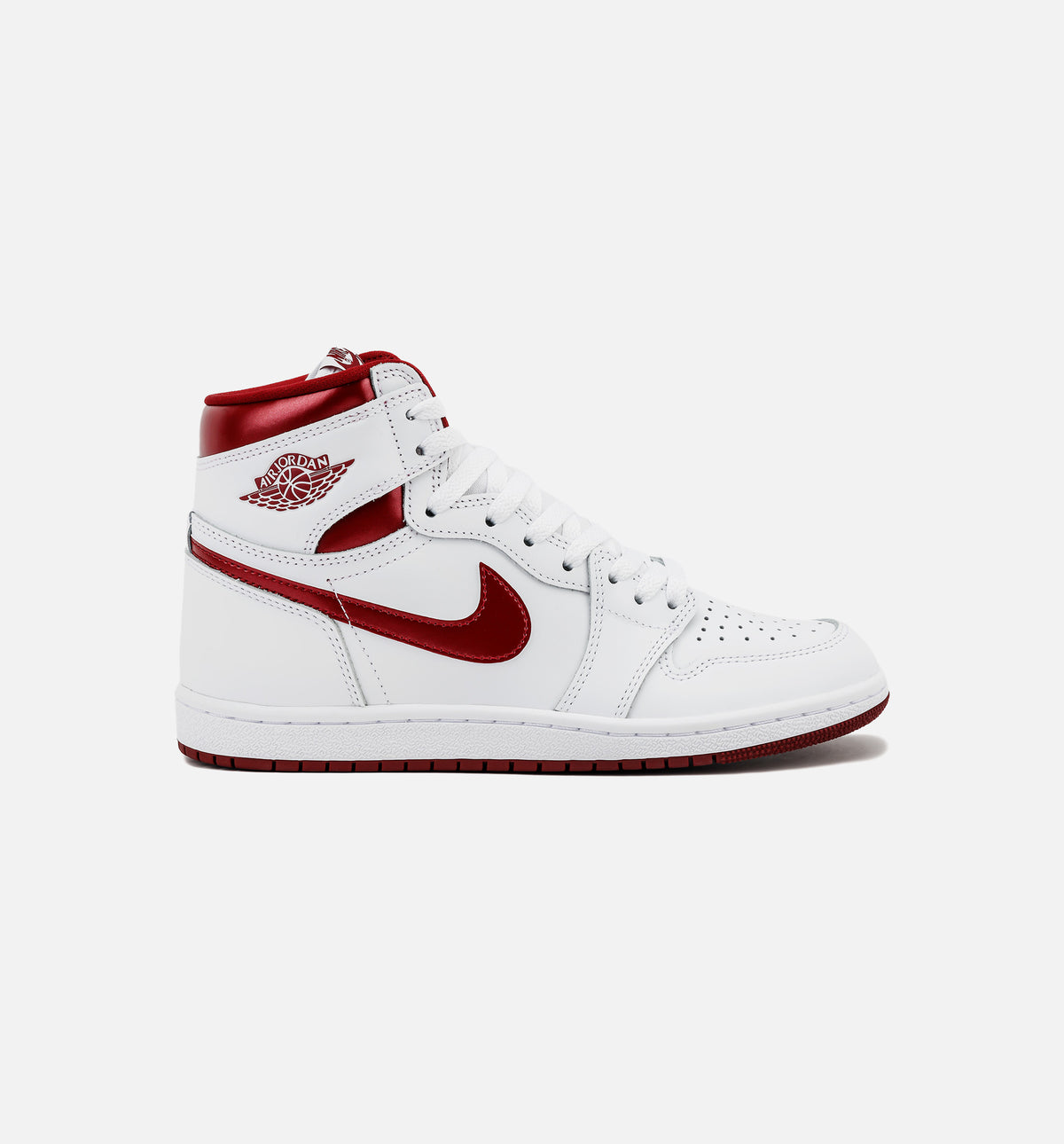 Jordan 1 Mid Nouveau Burgundy White Mens Athletic Sneaker Jordan - Men - Retro 1 High OG - White/Team Red – Nohble main image 3