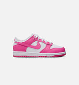 Dunk Low Laser Fuchsia Preschool Lifestyle Shoe - White/Laser Fuchsia