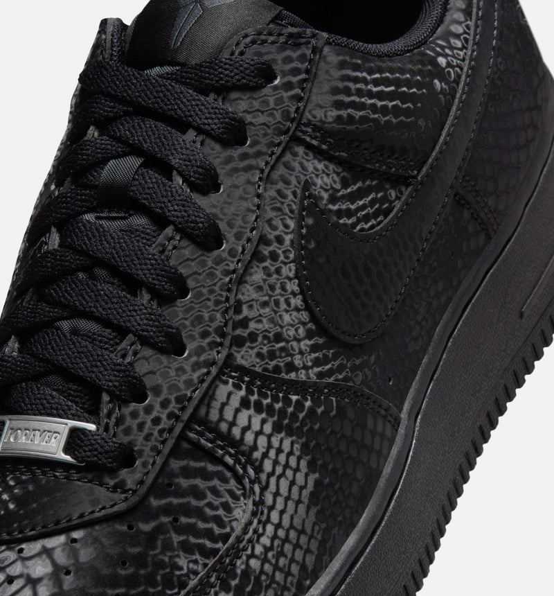 Kobe Air Force 1 Low Triple Black Mens Lifestyle Shoe - Black/Black