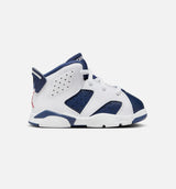 Air Jordan 6 Retro White and Midnight Navy Infant Toddler Lifestyle Shoe - White/Varsity Red/Midnight Navy