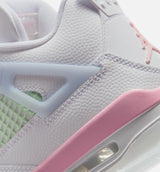 Air Jordan 4 Retro Medium Soft Pink Grade School Lifestyle Shoe - White/Medium Soft Pink/Half Blue