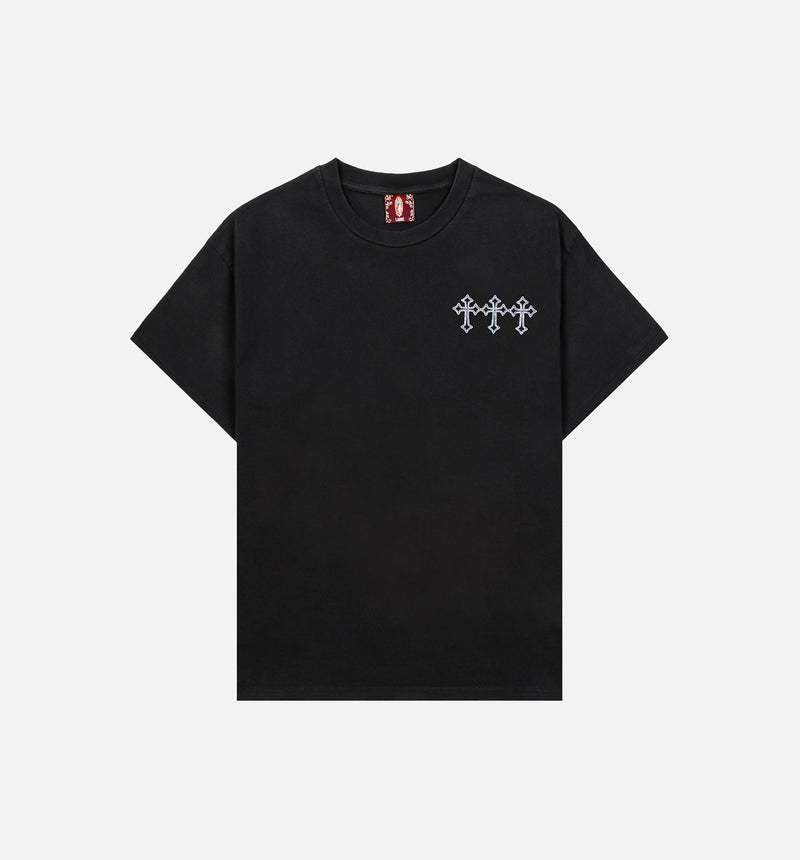 The Saint Mens Short Sleeve Shirt - Grey/White