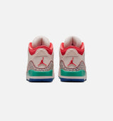 Air Jordan 3 Retro Play Your Way Preschool Lifestyle Shoe - Chalk/Track Red/True Blue/Kinetic Green Free Shipping