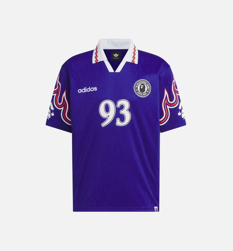 adidas KF4914 Bape Flame Short Sleeve Mens Jersey - Japan Blue