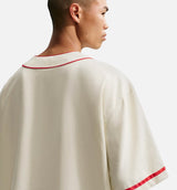 Nike Life Vintage Sport Mens Short Sleeve Shirt - Coconut Milk/University Red/Black