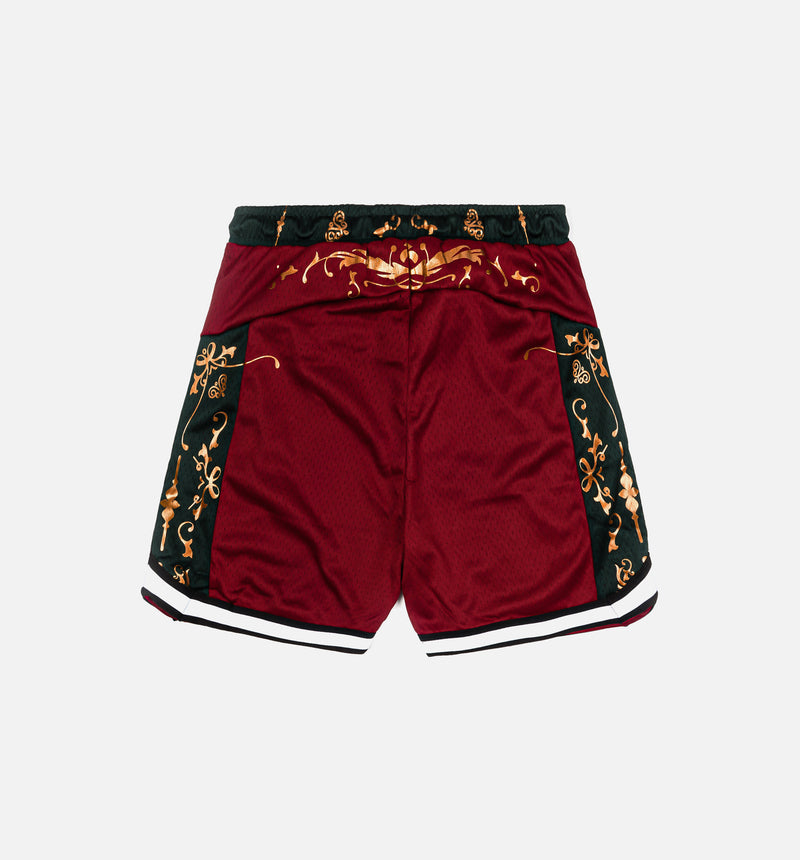 Lady of Guadalupe 07 Mesh Mens Shorts - Red/Green