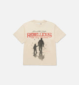 Rebellious For Our Fathers Mens Short Sleeve Shirt - Bone/Red
