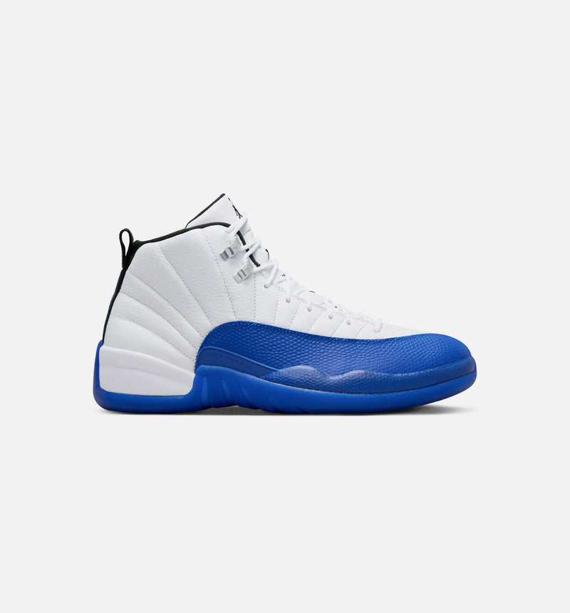 Jordan CT8013 140 Air Jordan 12 Retro White and Game Royal Mens Lifestyle Shoe White B ShopNiceKicks