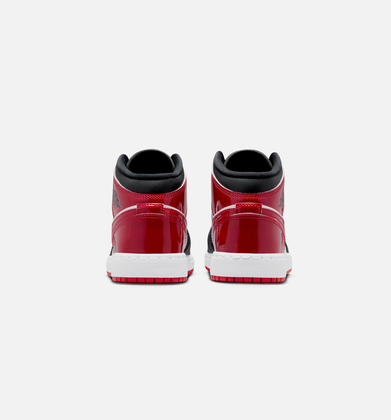 Air Jordan 1 Mid Grade School Lifestyle Shoe - Black/Varsity Red/White