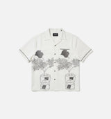 Lattina Mens Short Sleeve Shirt - White/Black