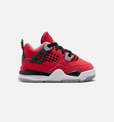 Air Jordan 4 Retro Toro Bravo Infant Toddler Lifestyle Shoe - Fire Red/White/Black/Cement Grey Free Shipping