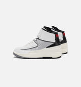 Air Jordan 2 Retro Python Grade School Lifestyle Shoe - White/Fire Red/Black/Sail/Cement Grey