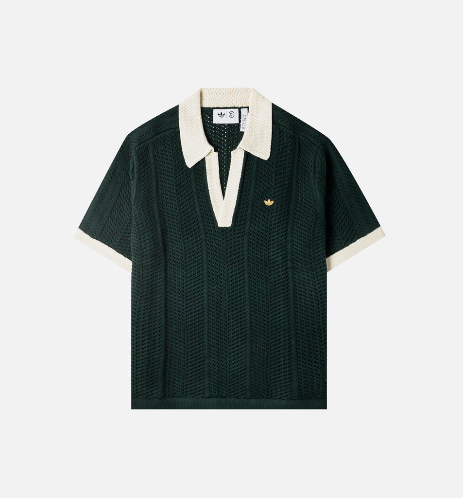 トップス tightbooth STRIPE KNIT POLO OLIVE XL STRIPE KNIT OPEN POLO - TIGHTBOOTH® タイトブース オフィシャル