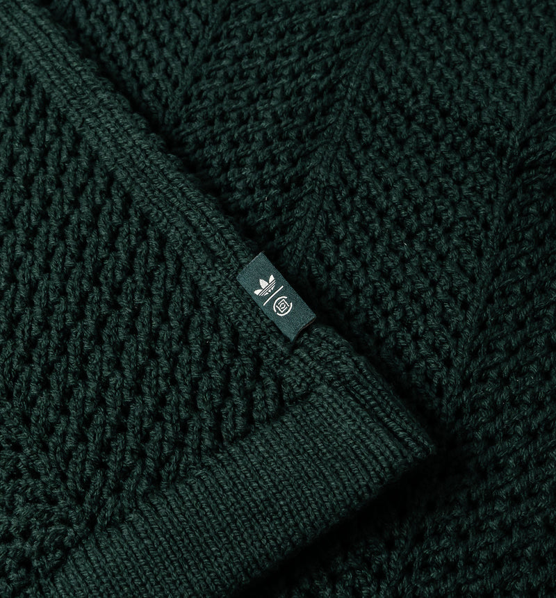 Clot x Adidas Knit Polo Mens Short Sleeve Shirt - Green Night