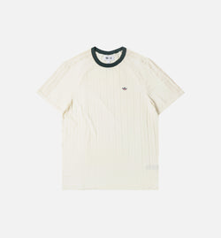 ADIDAS JN7728
 Clot x Adidas Ribbed Tee Mens Short Sleeve Shirt - White/Green Night Image 0