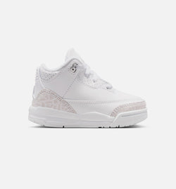 JORDAN DM0968-111
 Air Jordan 3 Retro White And Silver Infant Toddler Lifestyle Shoe - White/Metallic Silver Image 0