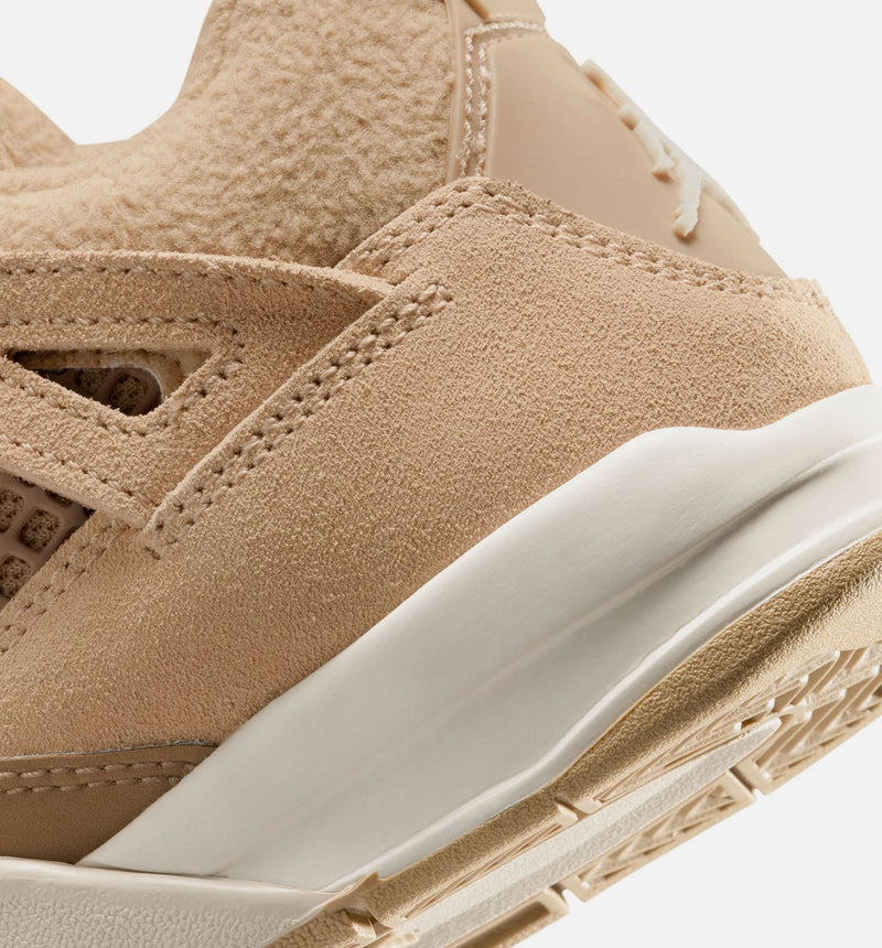 Air Jordan 4 Retro Cozy Girl Preschool Lifestyle Shoe - Hemp/Light Orewood Brown