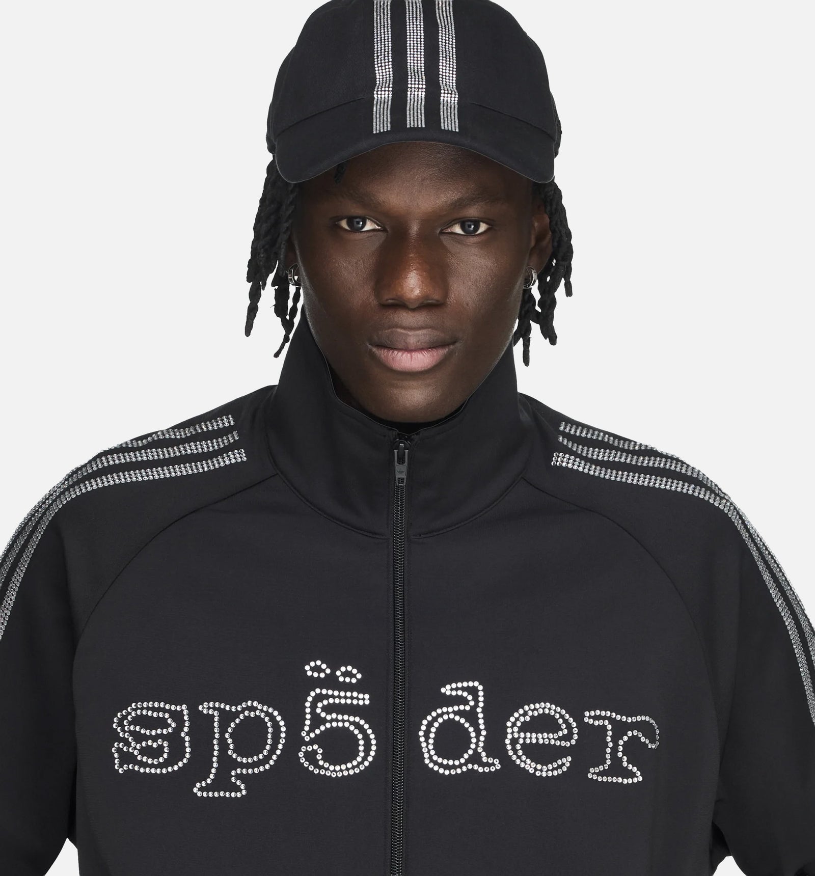 adidas KQ8320 Sp5der Rhinestone Tracktop Mens Jacket - Black