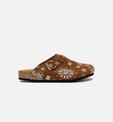 Two Tone Paisley Clog Mens Sandal - Mocha/White