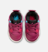 Jordan 4 Retro She's A Star Infant Toddler Lifestyle Shoe - Sweet Beet/Off Noir/Chalk/Desert Pink