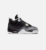 Air Jordan 4 Retro Fear Grade School Lifestyle Shoe - Black/White/Anthracite/Black/Pure Platinum