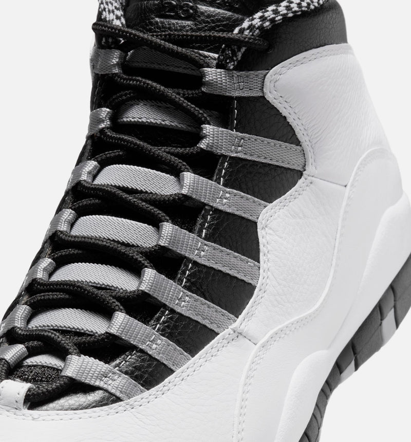 Air Jordan 10 Retro Light Steel Grey Mens Lifestyle Shoe - White/Black/Light Steel Grey
