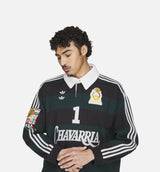 Chavarria Rugby Mens Long Sleeve Shirt - Black/Aurora Ivy