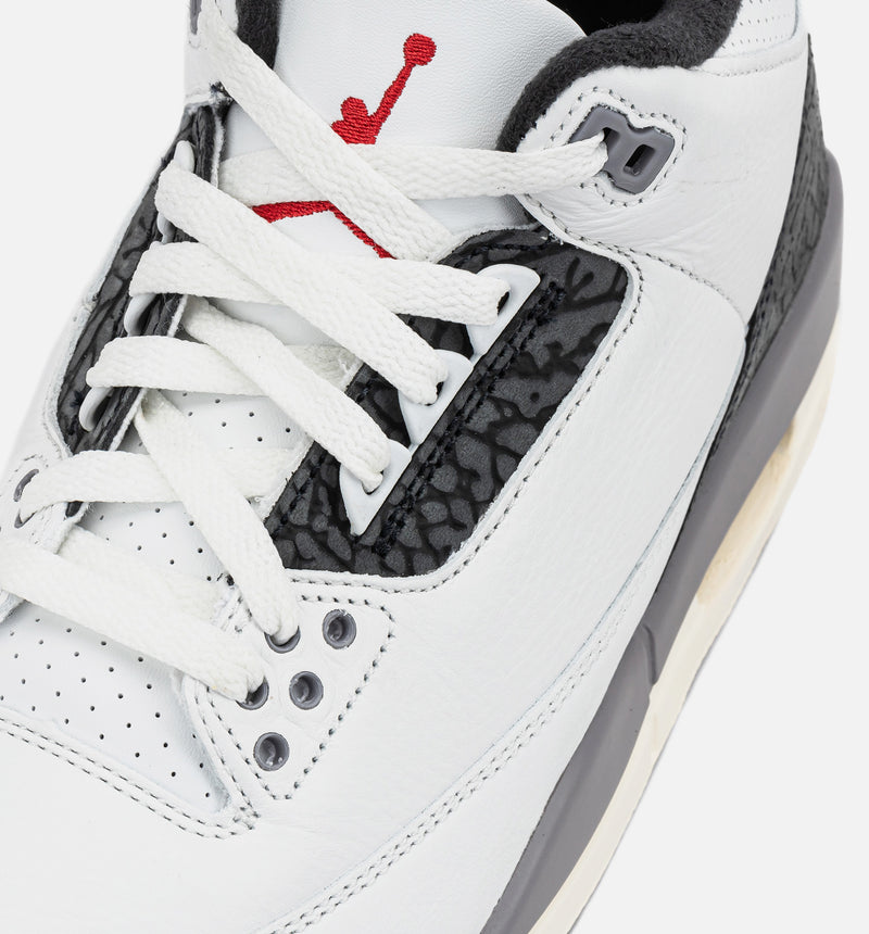 Air Jordan 3 Retro Cement Grey Mens Lifestyle Shoe - Summit White/Fire Red/Cement Grey/Black