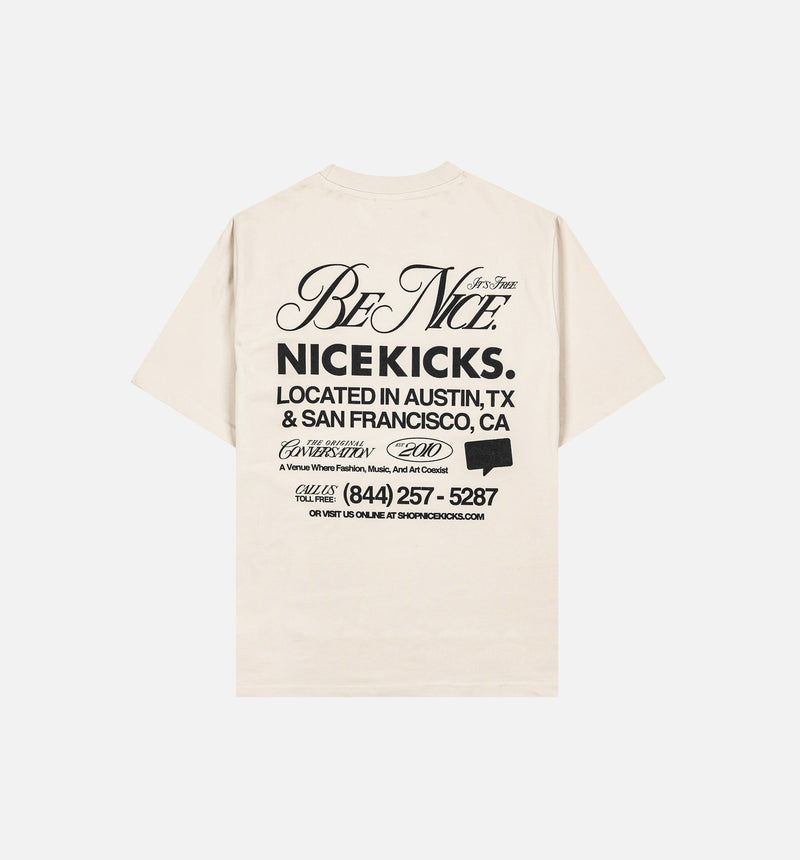 Be Nice Graphic Mens Short Sleeve Shirt - Off White