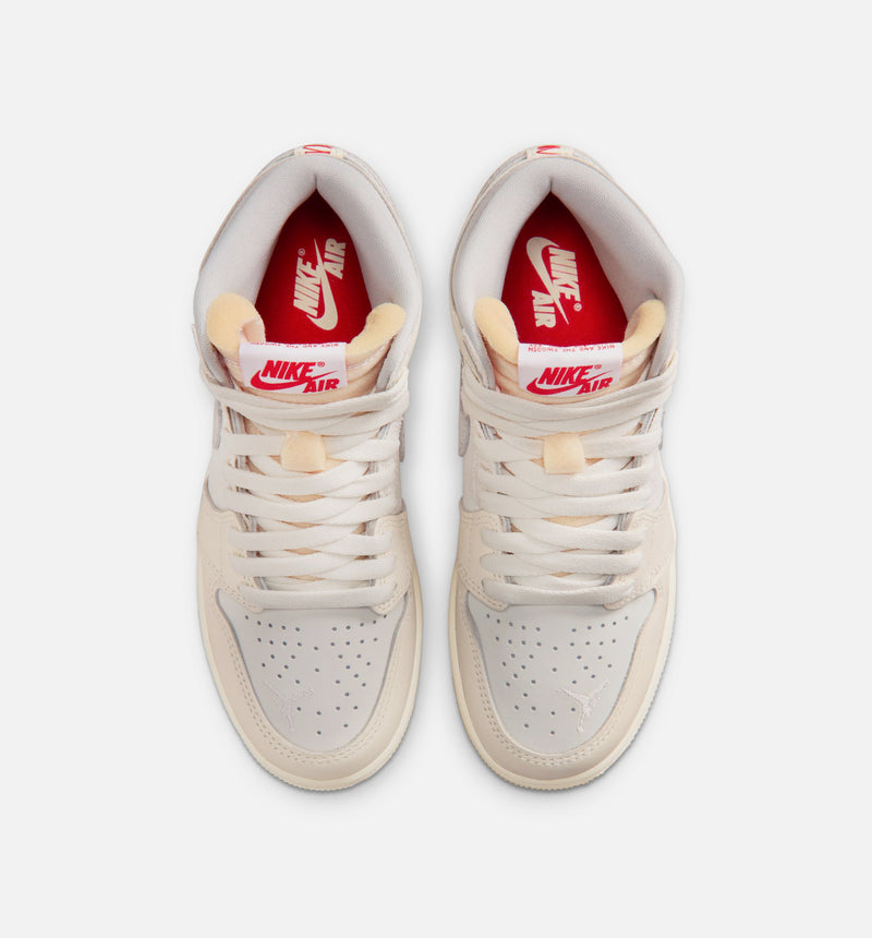 Air Jordan 1 Retro Sail High OG Grade School Lifestyle Shoe - Sail/University Red/Pale Ivory/Coconut Milk/Phantom