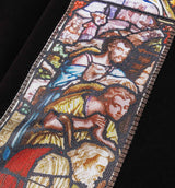 Biblical All Over Print Washed Mens Hoodie (Black/White)