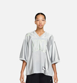 NIKE HJ0280-077
 NSW Oversized Graphic Womens Jersey - Light Smoke Grey/Barely Volt Image 0
