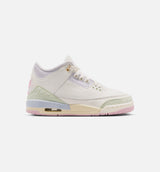 Air Jordan 3 Retro Sail and Jade Aura Grade School Lifestyle Shoe - Sail/Aura/Jade Aura/Iris Whisper