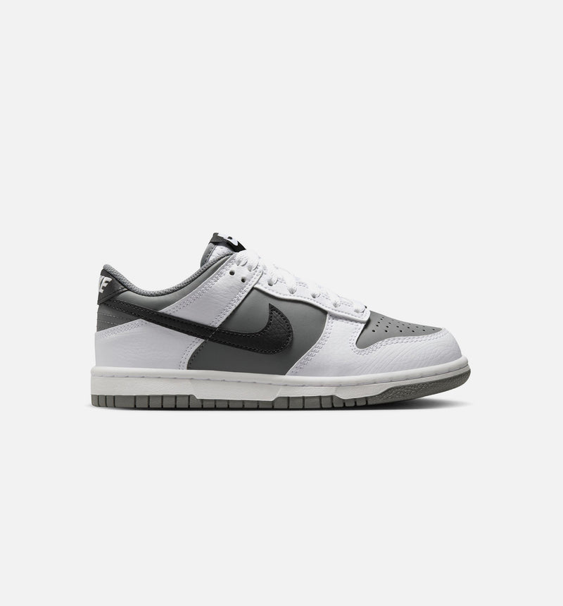 Dunk Low Grade School Lifestyle Shoe - White/Black/Smoke Grey